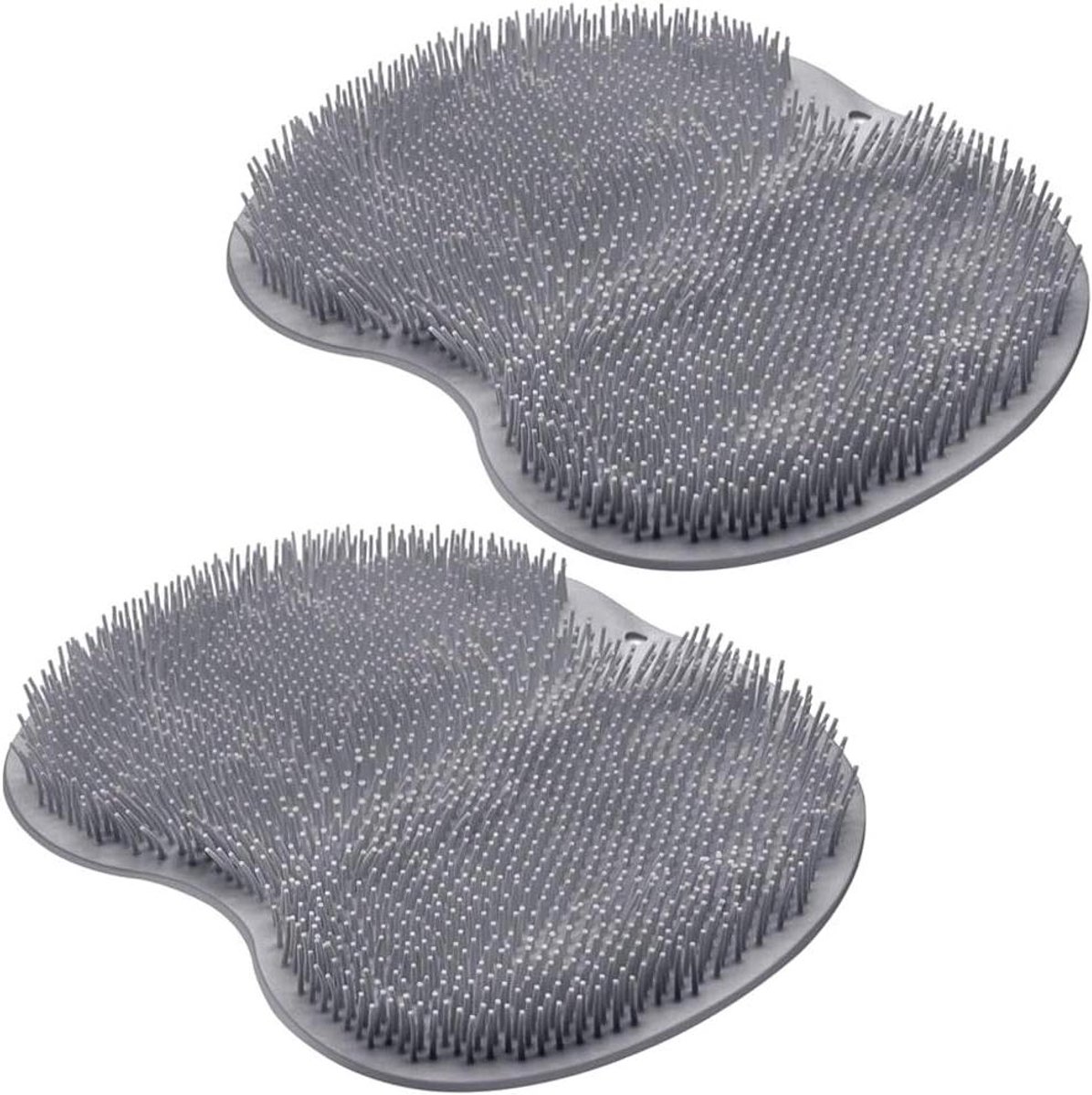 Douche Voet Scrubber - Bad Mat - Voeten Reinigen - Met Zuignappen - 23 x 30 cm - Grijs