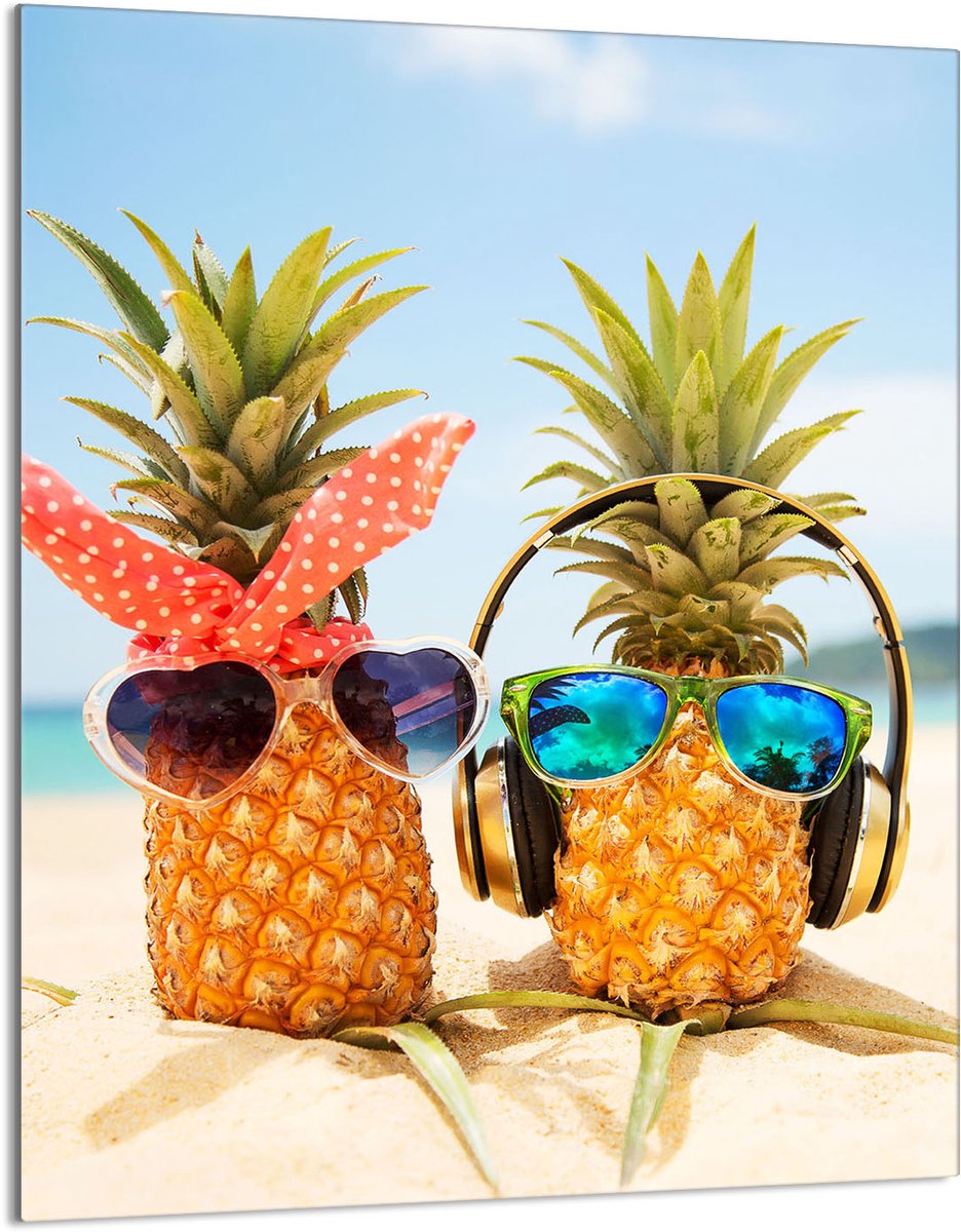 TMK ArtDeko - Ananas Snijplank - 40x52 cm - Glazen Beschermer - Multifunctioneel