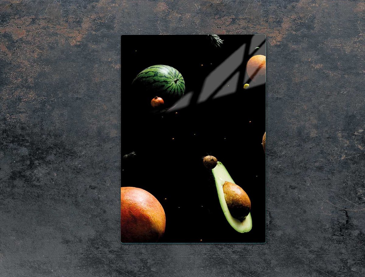TMK ArtDeko - Snijplank - Glas - Ovaal - Motief Owoce