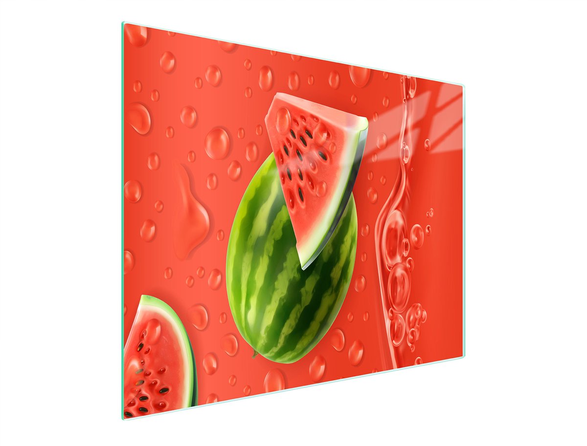 TMK ArtDeko - Snijplank Glas - 52x30 cm - Watermeloen - Antislip