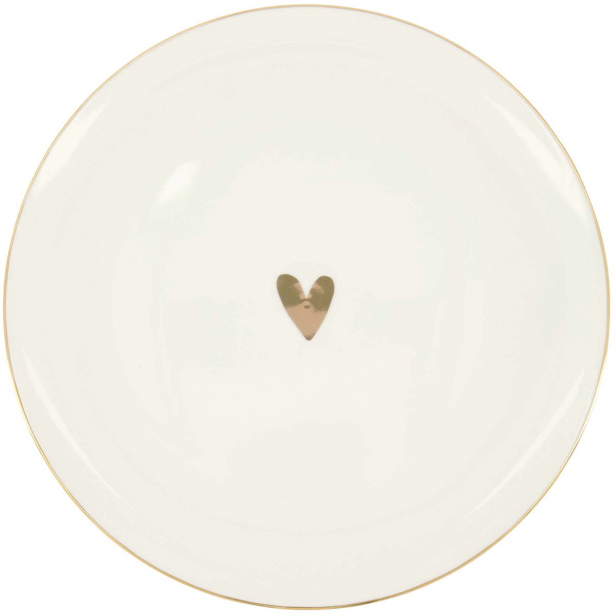 Zusss Dinner Plate Heart White/Gold Keramiek White / Gold