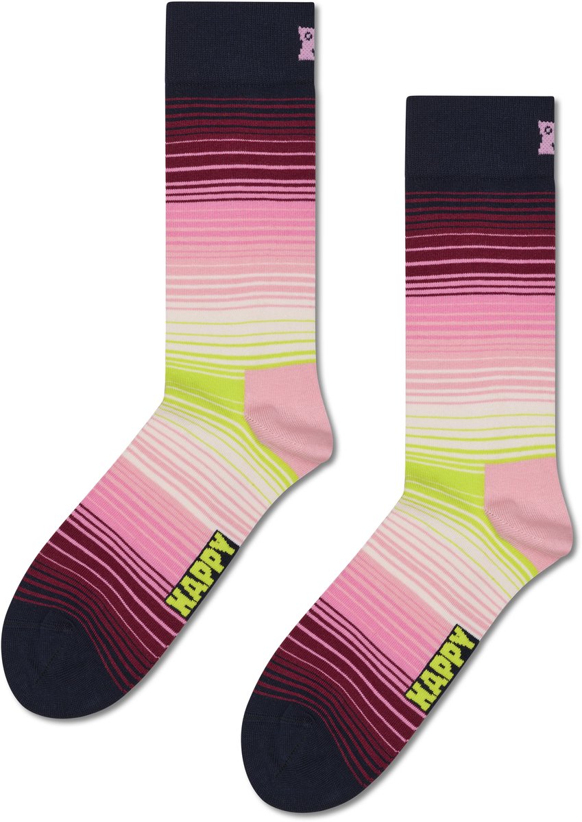 Happy Socks Gradient Stripe Sock - unisex sokken - roze - Unisex - Maat: 41 - 46