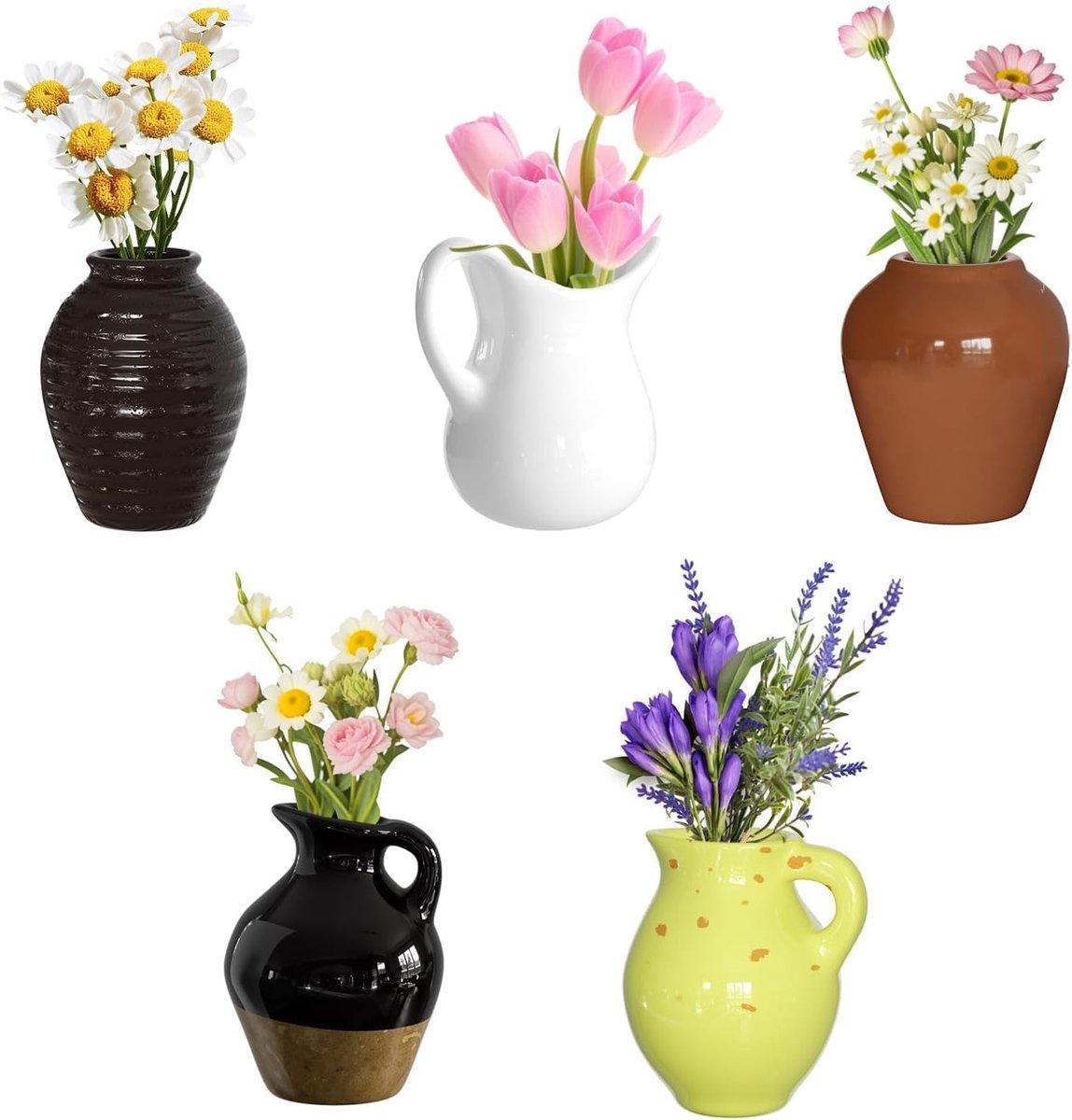 Magnetische Mini Koelkast Vazen - 3D Keramische Bloemenvazen voor Keuken en Kantoor Decoratie, Leuke Cadeau Ideeën voor Bloemen en Planten