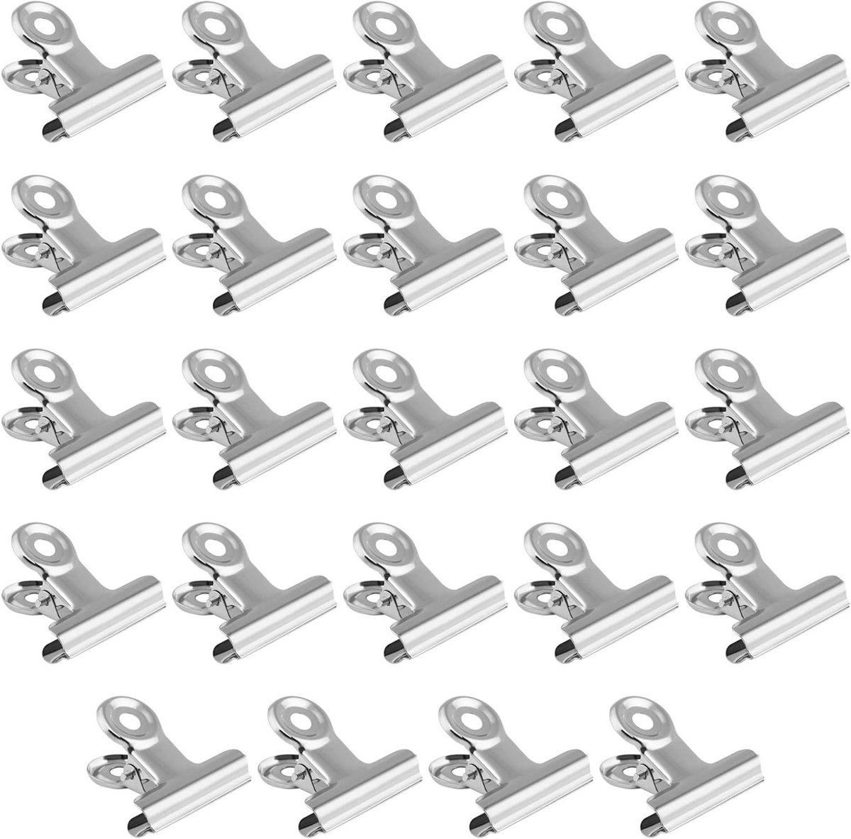 24 Stuks 31MM Stalen Bulldog Paperclips voor Kantoor, Thuis en Schoolbenodigdheden