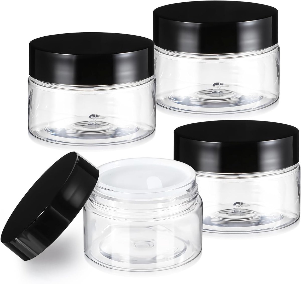Set van 4 lege plastic potjes van 30ml voor lippenbalsem, zalf en cosmetica - ideaal voor crèmes en kaarsen
