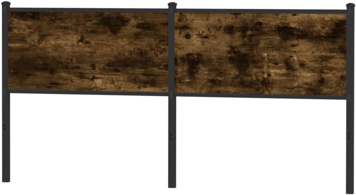 Hoofdbord Bed - Achterwand Bed Hoofdeinde - Slaapkamer Aankleden - Stevige Metalen Poten - 166 cm - Gerookt Eiken