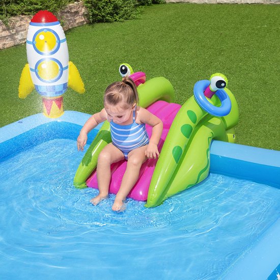Zwembad - Water Speel Center - Kleine Astronaut - Play center Lil' Astronaut - Opblaasbare Glijbaan en Ruimtespellen - Vanaf 2 jaar - Zwembaden Galaxy