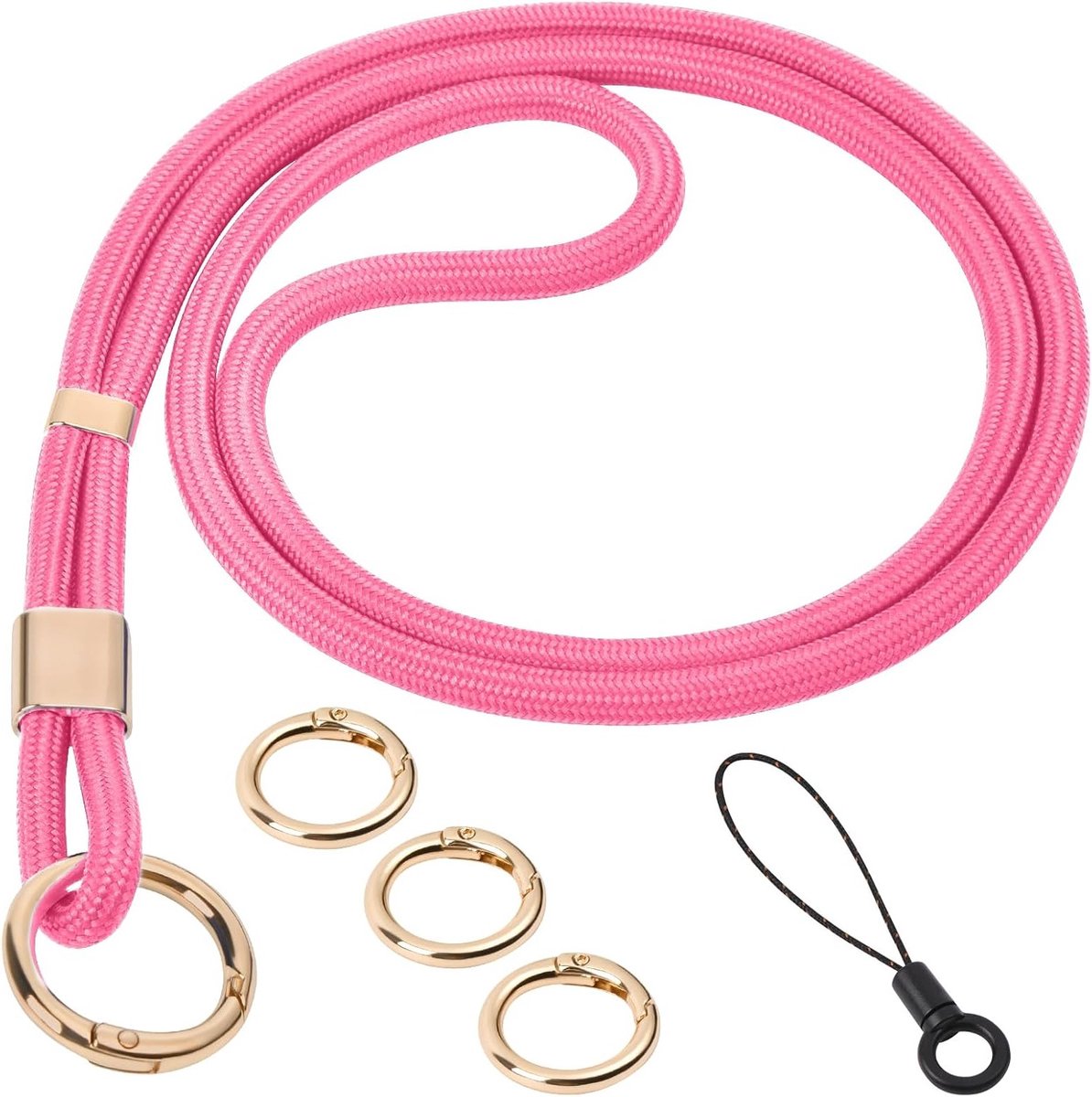 Verstelbare nylon lanyard voor sleutels, ID-kaarten en badges - Comfortabele en duurzame nekband met stevige sluiting