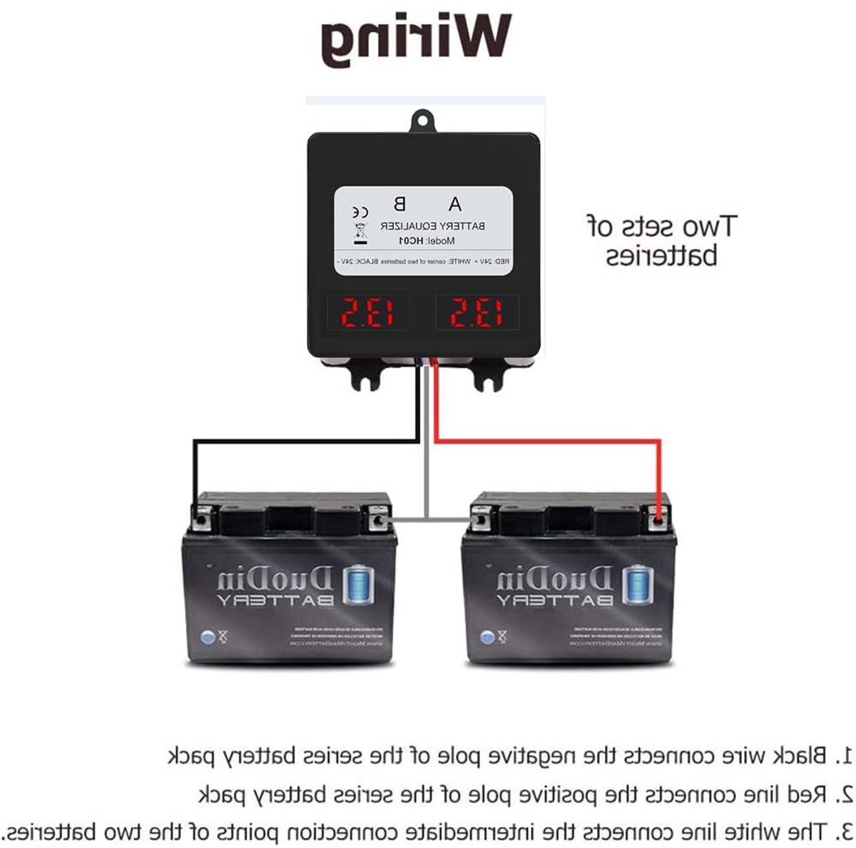 Batterij Egalisator - Accu Balancer - Accu Onderhoud - Tweerichtingscompensatie - 2x12V - Zwart
