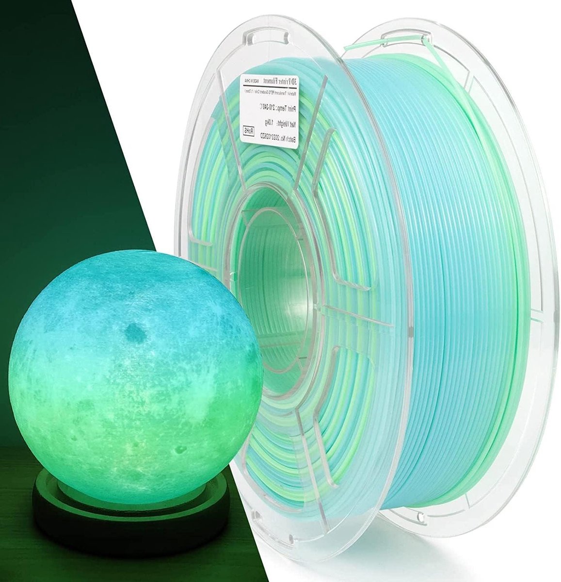 PETG Filament - 3D Printer Draad - 3D Printen - Hoge Snelheid - 1KG 1.75mm - Blauw Groen