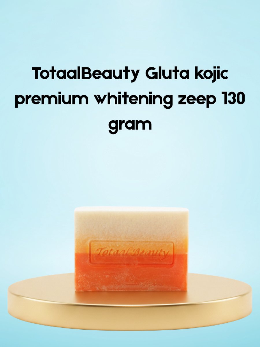 TotaalBeauty Gluta Kojic Premium Whitening Soap – 130 g – Verhelderende & Voedende Zeep – Helpt Donkere Vlekken te verminderen, Egaliseert de Huidtint & Hydrateert Intensief – Voor een Gladde, Stralende & Gezonde Huid