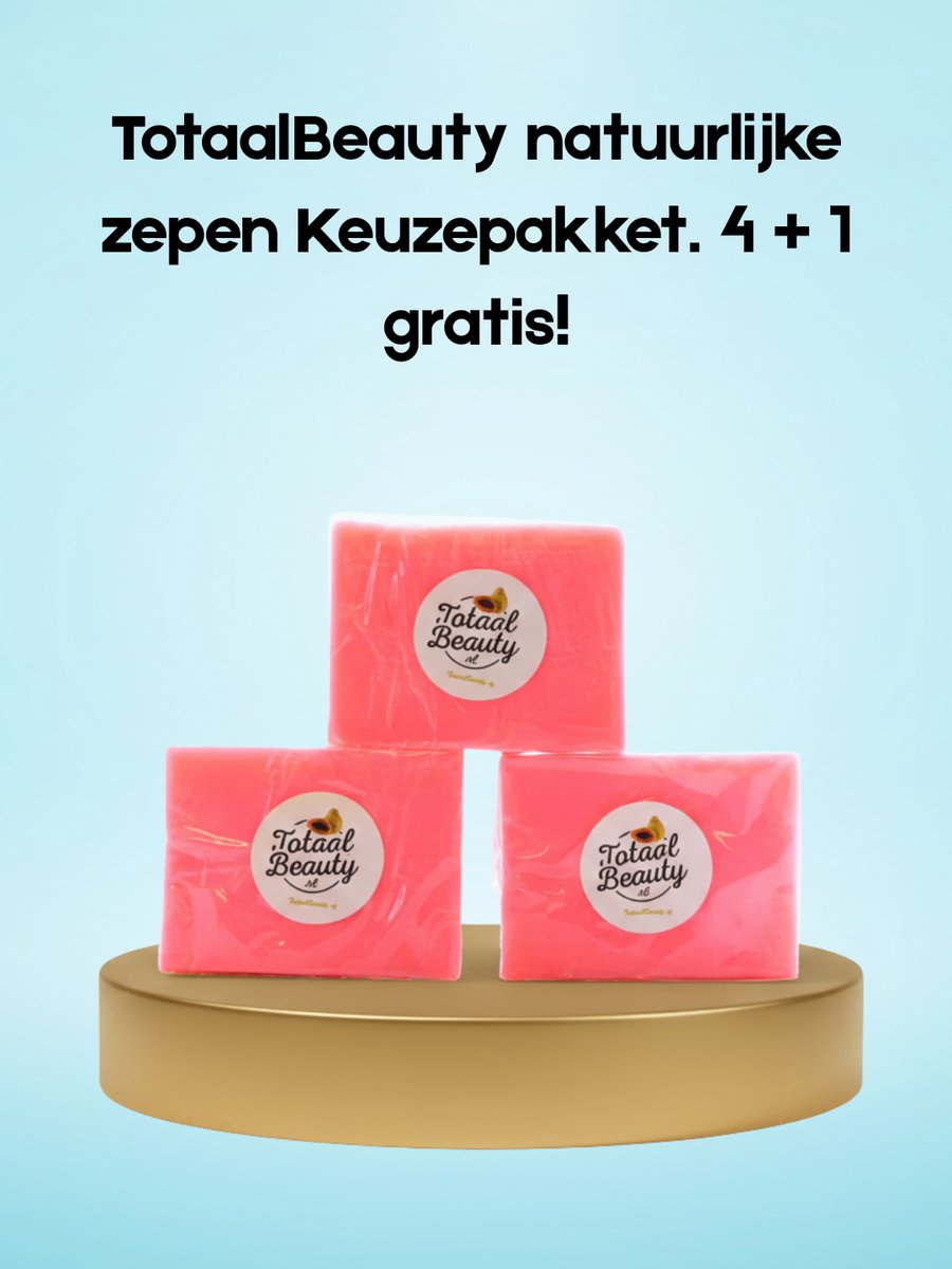 TotaalBeauty Natuurzepen Keuzepakket – 4 + 1 Gratis – Verzorgende & Natuurlijke Zeepset – Reinigt, Hydrateert & Verfrist de Huid – Voor een Zachte, Stralende & Gezonde Huid