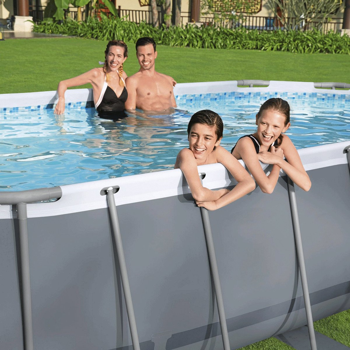 Bestway Power Steel zwembadset met filterpomp - Ovaal - 488 x 305 x 107 cm