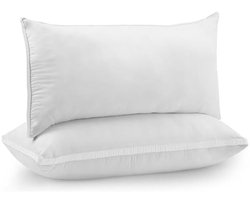 Set van 2 Hoofdkussens 40x80 cm - Zacht en Ademend - Holle Vezelvulling - Wit