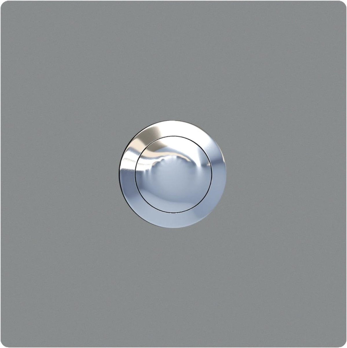 Belknop Vierkant - Deurbel Roestvrij Staal - Moderne Entree - Gepoedercoat Metaal - 70x70 mm - Grijs Metallic