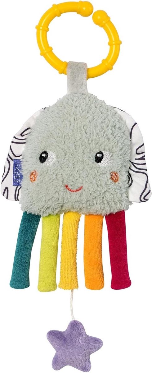 Muziekdoos Inktvis - Knuffel Slaaphulp - Baby Kalmeren - Uitneembaar Speelwerk - 22 cm - Meerkleurig