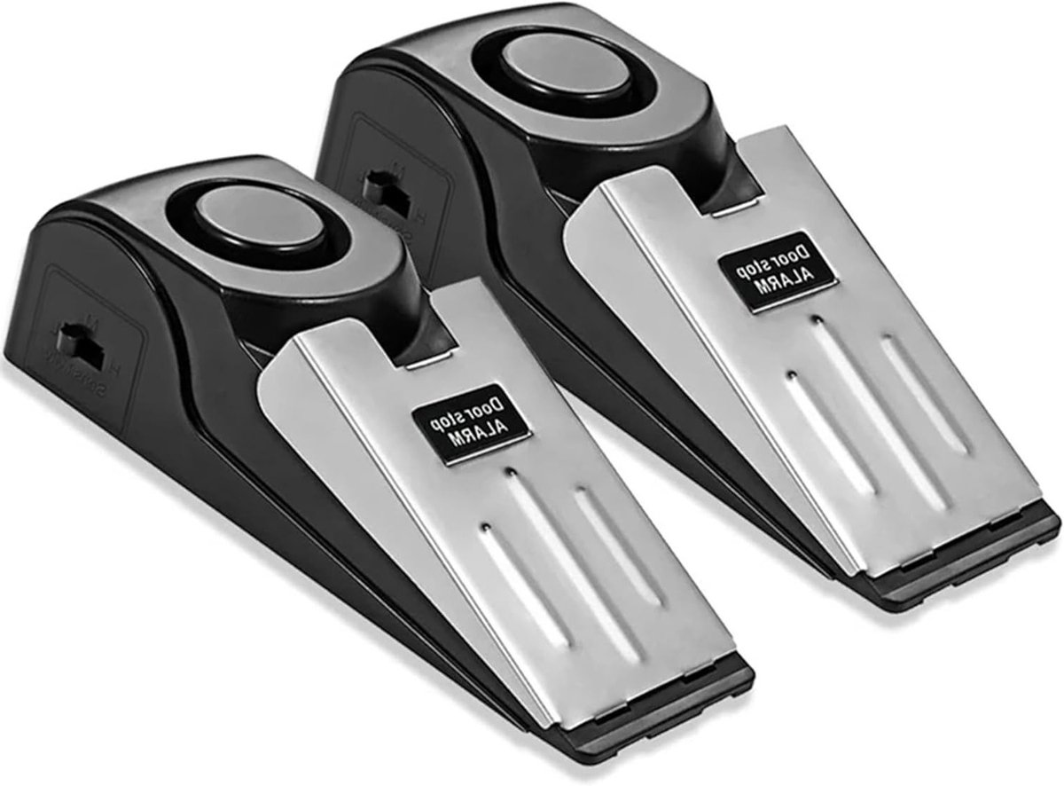 2 Pack Alarm Deurstopper Wedge Jammers - 120dB Luide Anti-Diefstal Beveiliging voor Thuis en Hotel, Draagbaar en Winddicht, Persoonlijke Bescherming en Inbraakdetectie