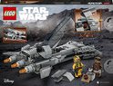 Doos van LEGO Star Wars "Pirate Snub Fighter" met model en twee minifiguren, inclusief een piloot in geel.