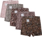 Emilie collection - ondergoed - boxershorts hoge taille - panterprint - Multipack 5 stuks