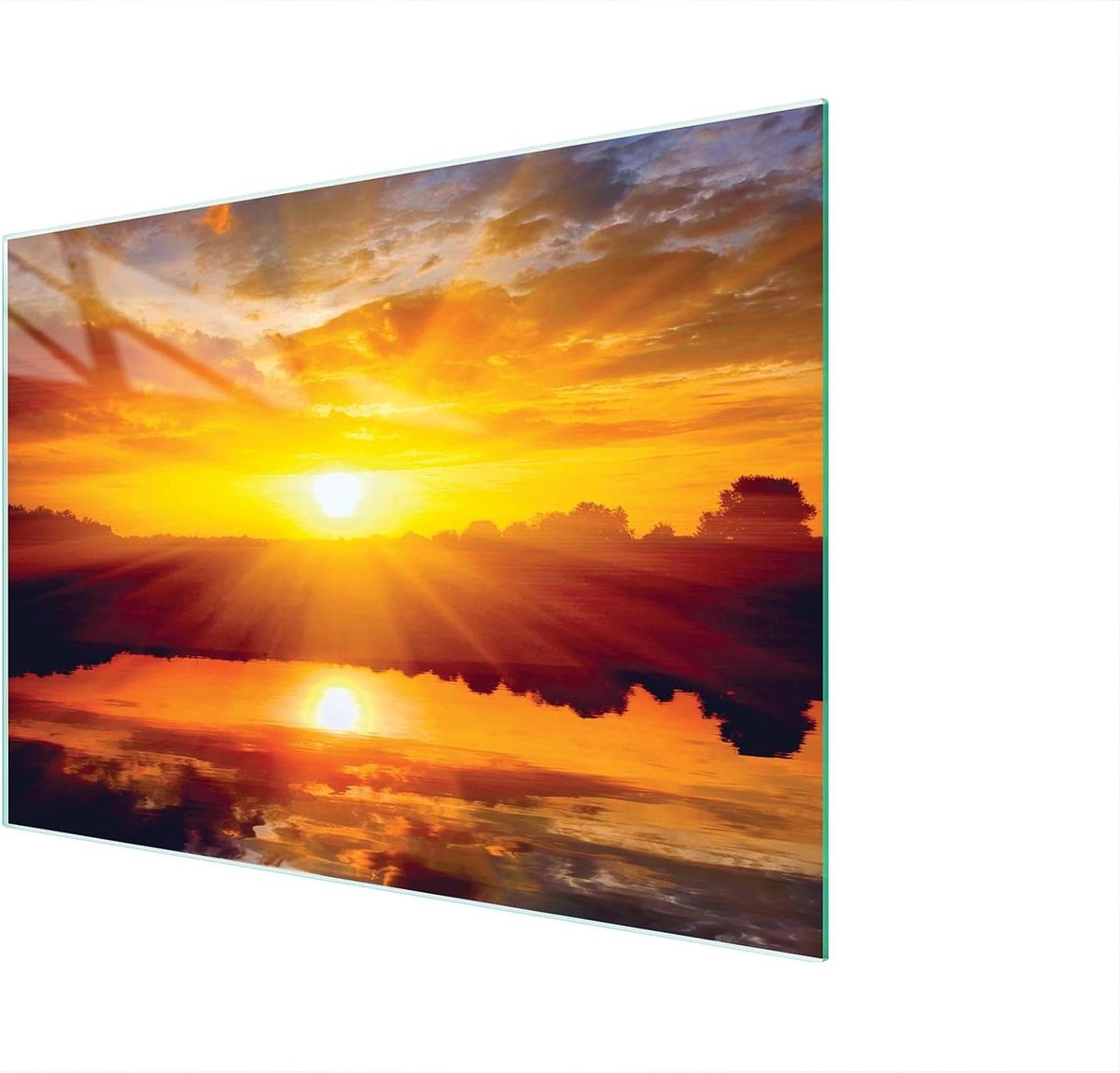 Snijplank Glas - Kookplaat Afdekplaat - Keuken Beschermen - Gehard Glas - 40 x 30 cm - Oranje