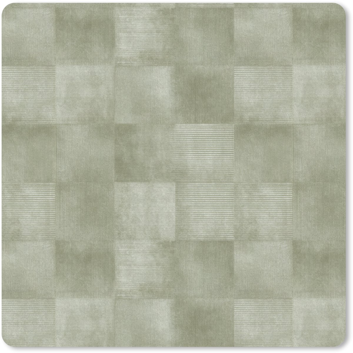 Muismat 20x20 cm - Mousepad Vlakken - Rustiek - Groen - Muismatten