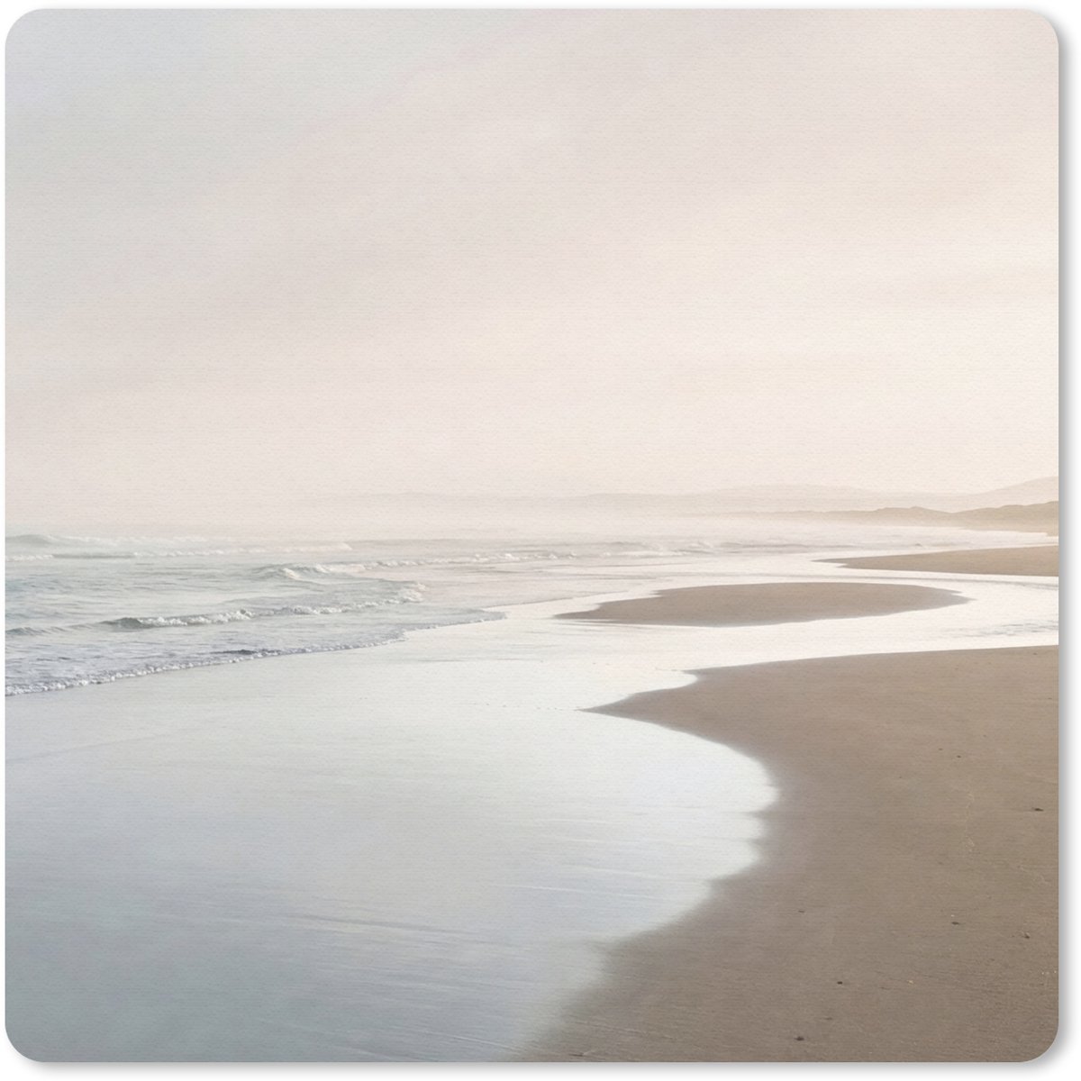 Muismat 30x30 cm - Mousepad Kustlijn - Strand - Oceaan - Muismatten