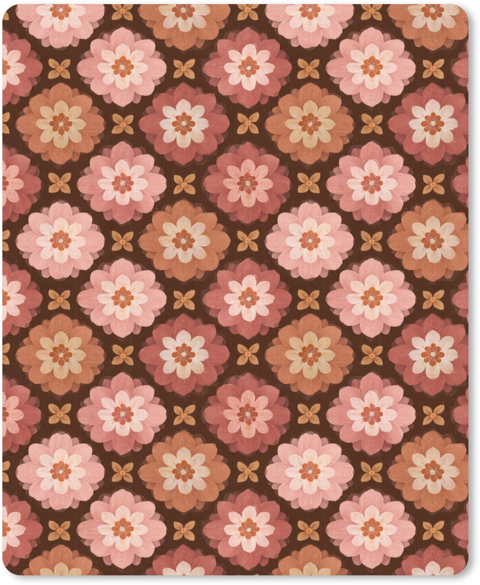 Muismat 12x16 cm - Mousepad Geometrisch - Bloemen - Kleurrijk - Muismatten