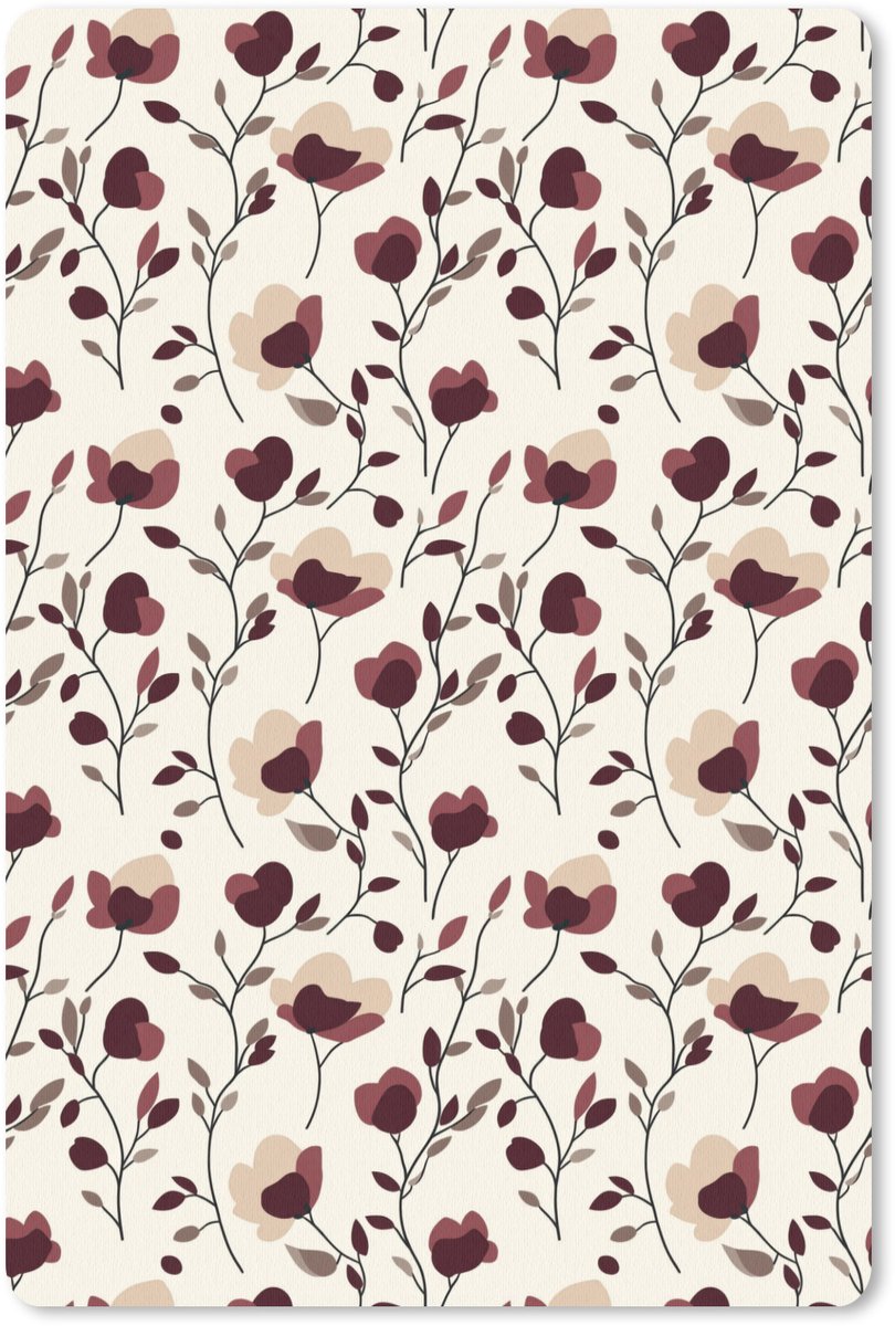 Muismat 13x20 cm - Mousepad Bloemen - Botanisch - Bordeaux - Muismatten