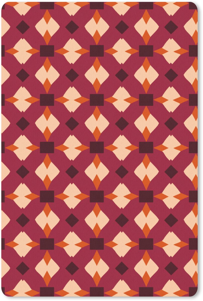 Muismat 13x20 cm - Mousepad Retro - Patroon - Kleurrijk - Muismatten