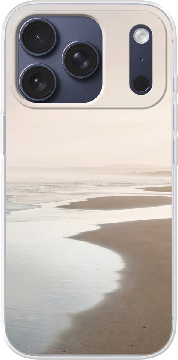 Telefoonhoesje Geschikt voor iPhone 17 Pro hoesje - Kustlijn - Strand - Oceaan - Siliconen Telefoonhoesje Telefoonhoesje