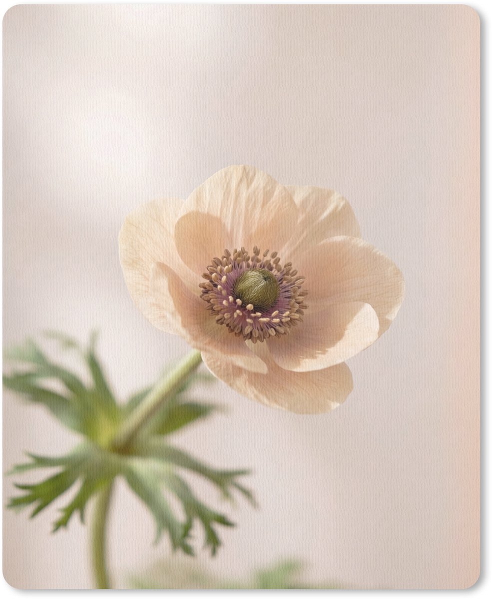 Muismat 12x16 cm - Mousepad Bloem - Minimalistisch - Groen - Muismatten