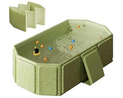 Opvouwbaar Baby badje - Inklapbaar bad - Opvouwbaar badje met aftappluggen - 75*45*25cm - Draagbaar kinderbadje - Gemakkelijk op te bergen - Sterke isolatie - Badje geschikt voor thuis, camper en op reis - Groen