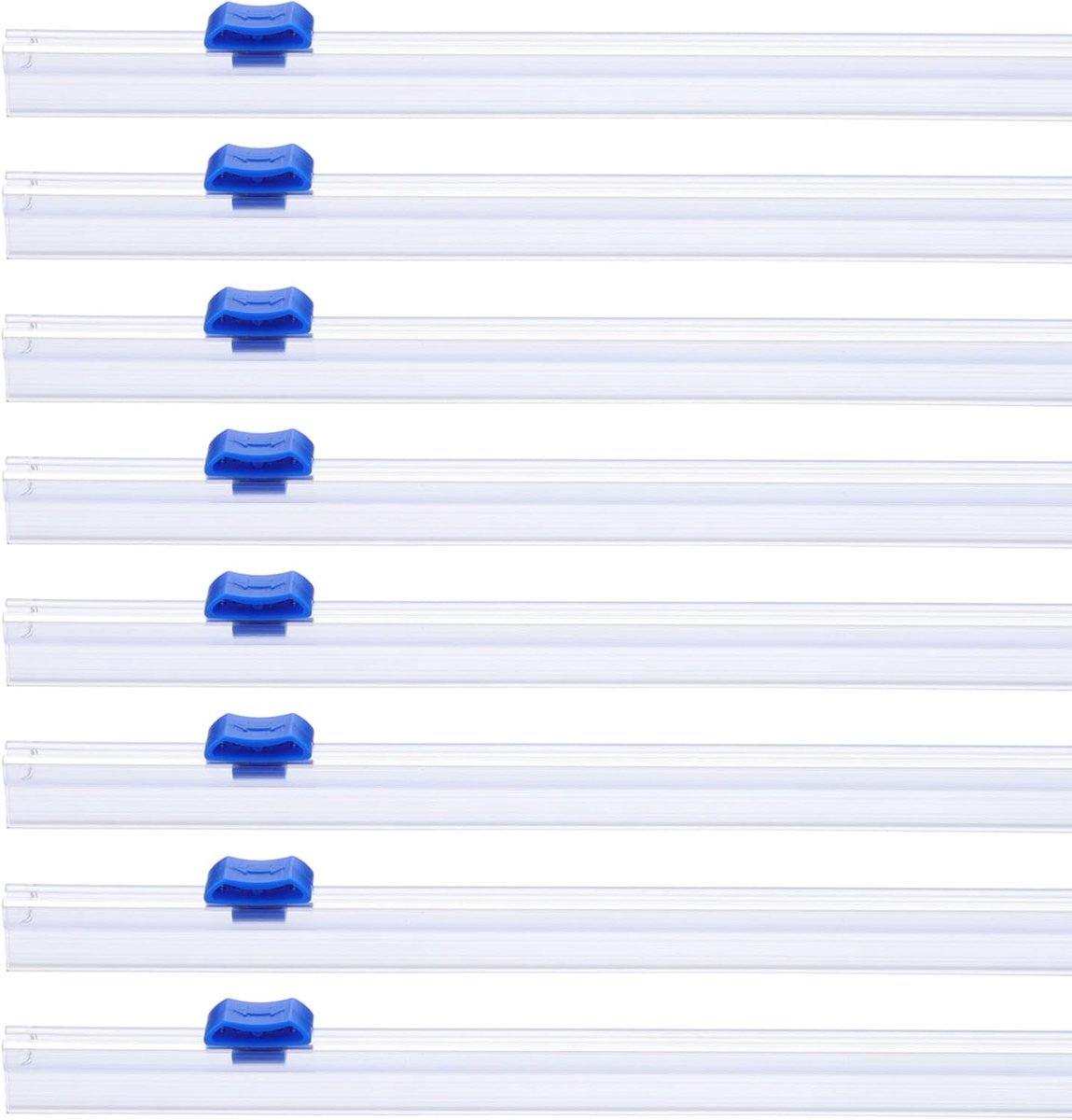 8pcs Plastic Wrap Cutter - 12 Inch Plastic Wrap Slide Cutter - Snap Card Slot Installation - Replacement for Aluminum Foil - Wax Paper - Parchment Paper Wrap Dispenser - Blauw