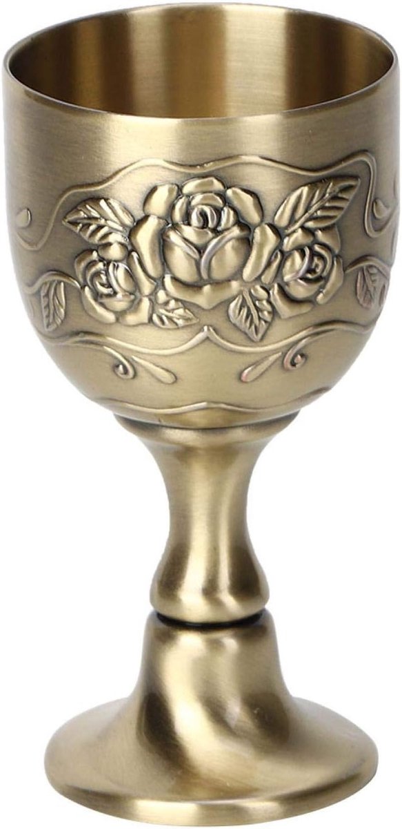 Vintage Wijnbeker in Rood - Elegante Metalen Wijnkom voor Thuisdecoratie en Kunstzinnig Gebruik