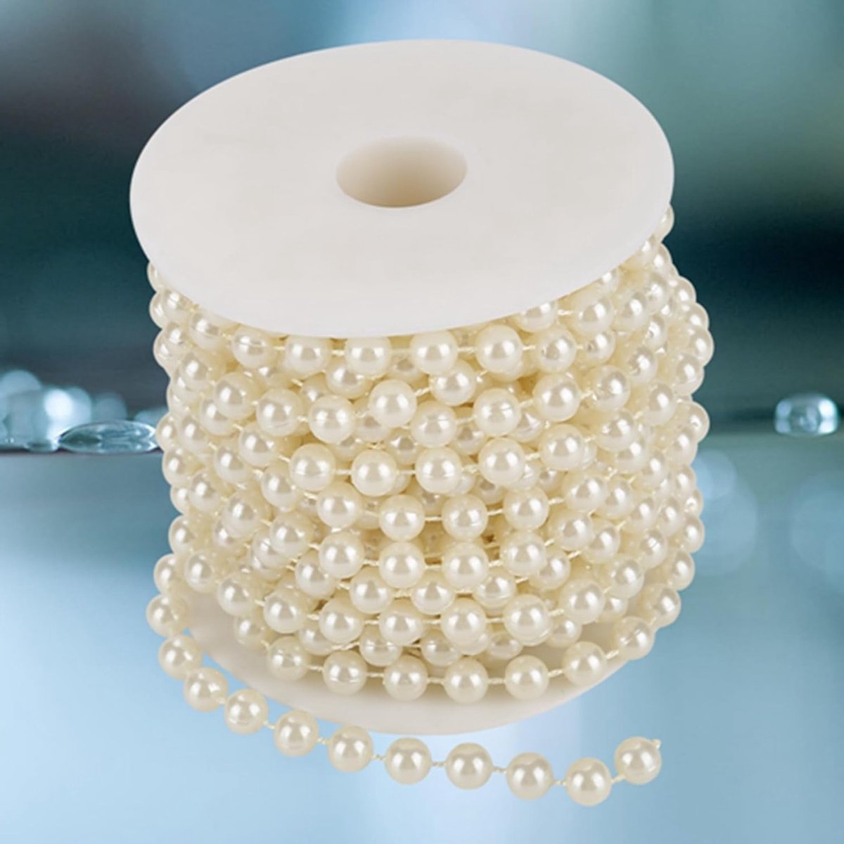 Hoofdband met Kunstperlen, Bruiloft, Feestdecoratie, Bead Garland, Beige, Elegante Accessoires voor Thuis en Evenementen