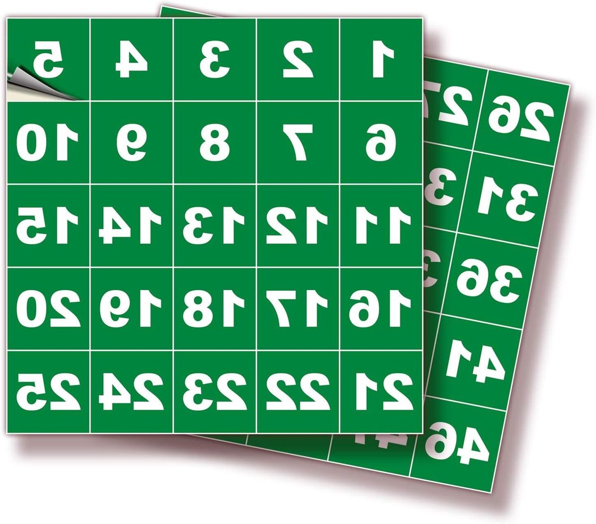 Cijferstickers - Nummer stickers - Inventaris organiseren - Waterdicht vinyl - 15 inch - Groen