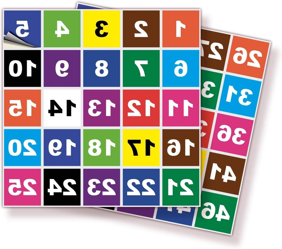 Cijferstickers - Nummer stickers - Inventaris nummeren - Opeenvolgend - 15 inch - Multicolor
