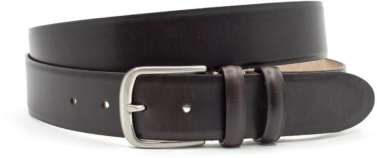 dames riem donkerbruin - 4 cm breed - Leer - Basic riem - Casual - Maat 90