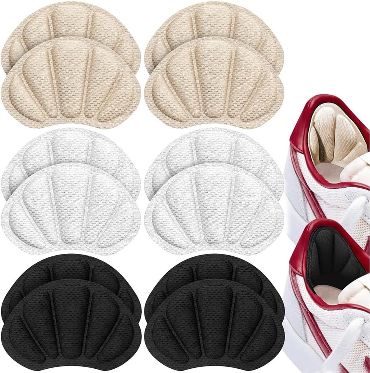 6 Pairs Premium Heel Pads voor Schoenen - Heel Bescherming - Non-Slip Zelfklevend
