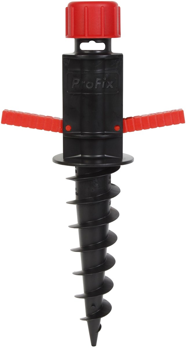 Alberts 609955 inschroef-paalvoet | geschikt voor alle buizen van Ø17 tot 33 mm | kunststof, zwart/rood | lengte 400 mm