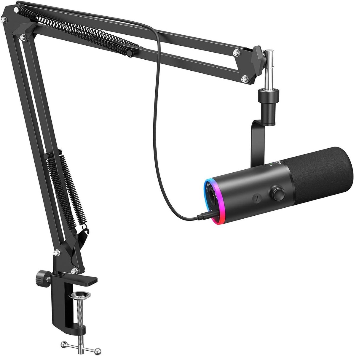 Gaming Microfoon - Stream Microfoon - Live Streamen - AI Ruisonderdrukking - 423 cm - Zwart