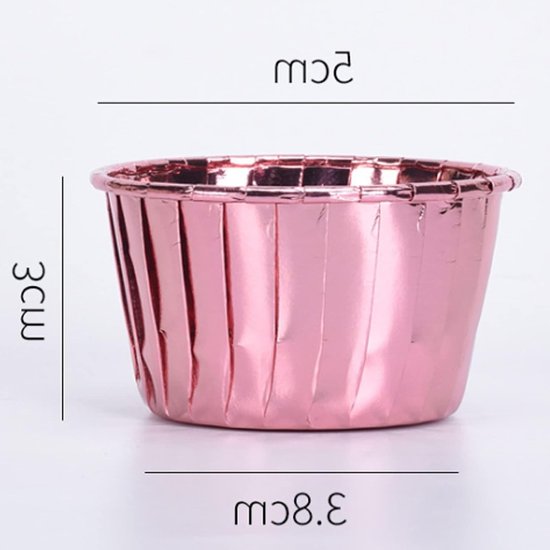 50 Stuks Aluminium Folie Cupcake Mallen, Papieren Muffin Vormen met Deksel voor Verjaardagsfeesten en Feestdagen, Ideaal voor Bakken en Decoratie — afbeelding 3