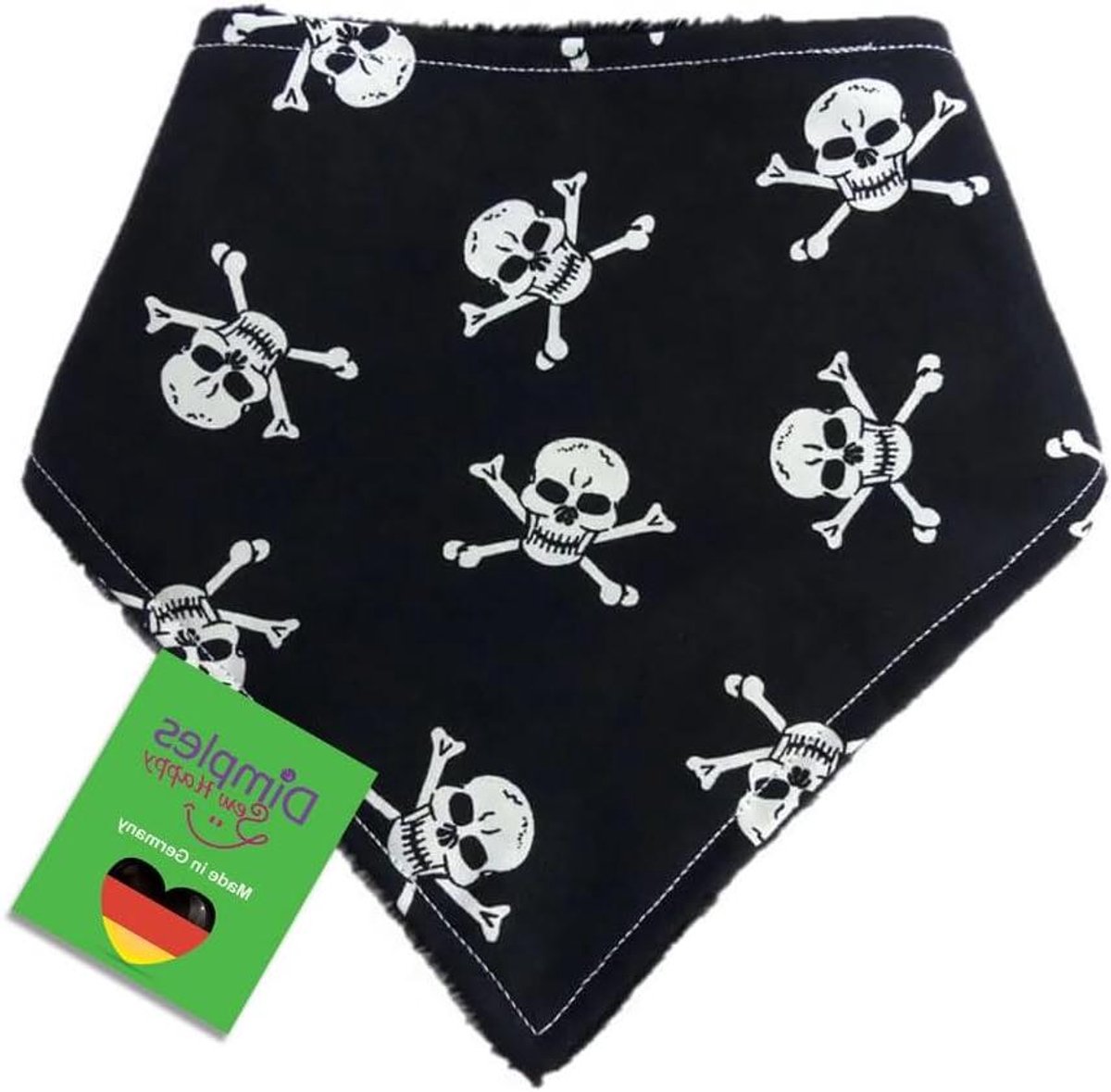 Honden bandana - Halsdoek huisdier - Hond versieren - Omkeerbaar met drukknoop - 35cm - Zwart