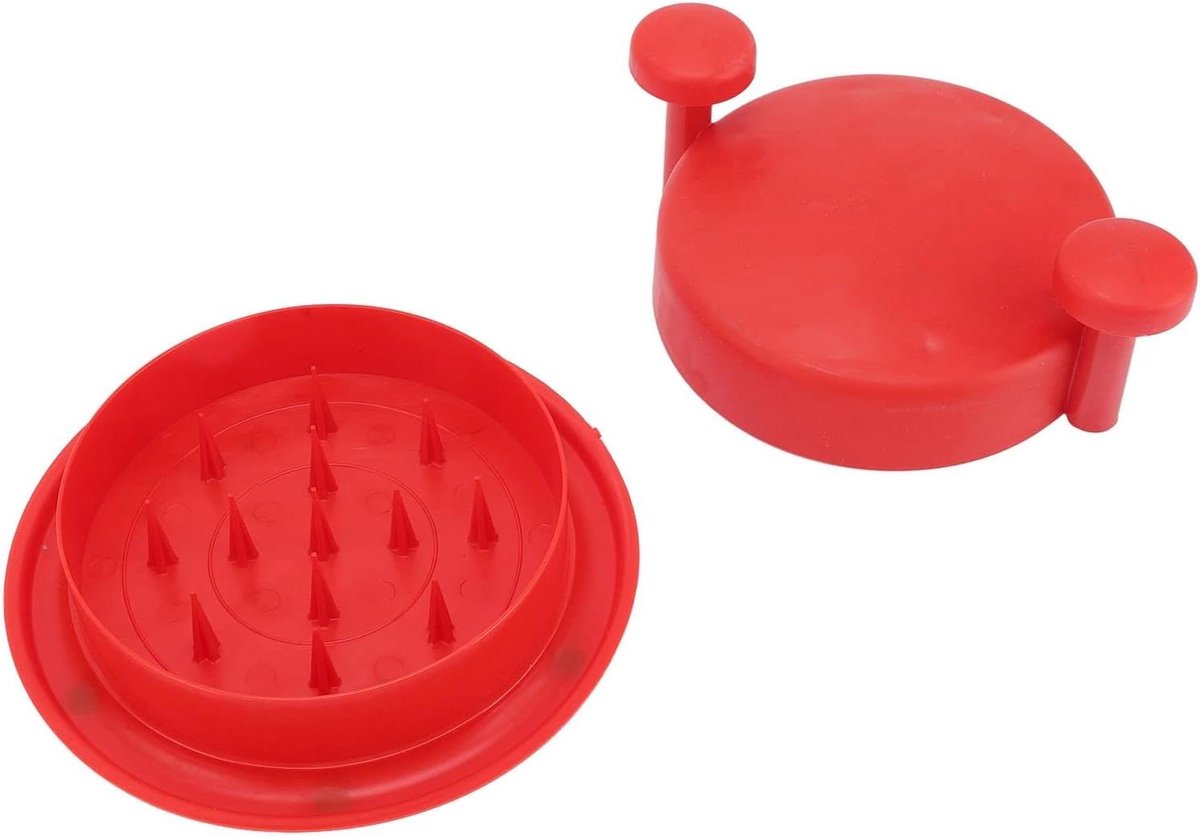 Vleesversnipperaar Tool - Kip Shredder - Vlees Hakken - Antislip Basis - 18.5 cm Diameter - Rood