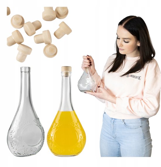 Bimberek - Glazen Fles - 500 ml - Houten Kurk - Wijn & Likeur van Bimberek — afbeelding 5