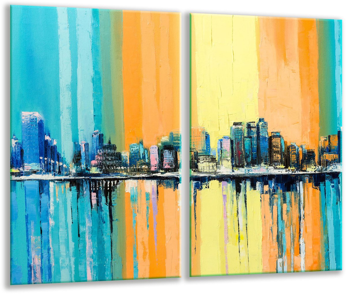 TMK ArtDeko - Glas Snijplank - 30x52 - Stadsontwerp - Inductiekookplaat Bescherming