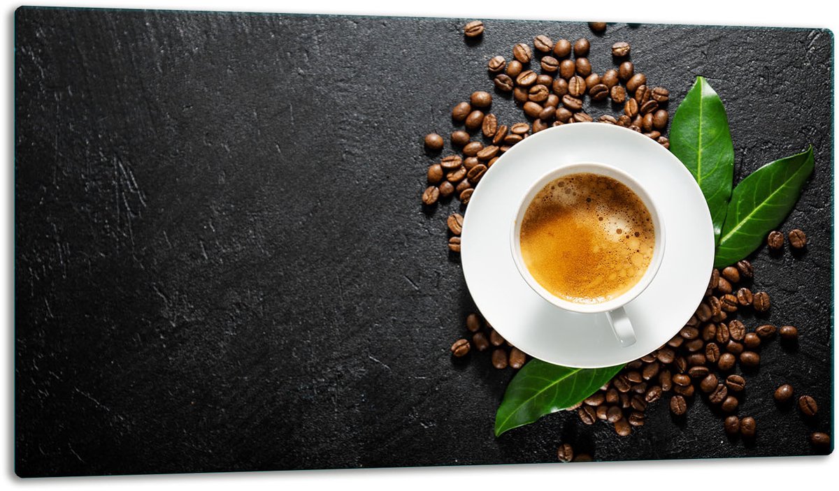 TMK ArtDeko - Glazen Snijplank - 52x30cm - Inductie - Koffie Motief
