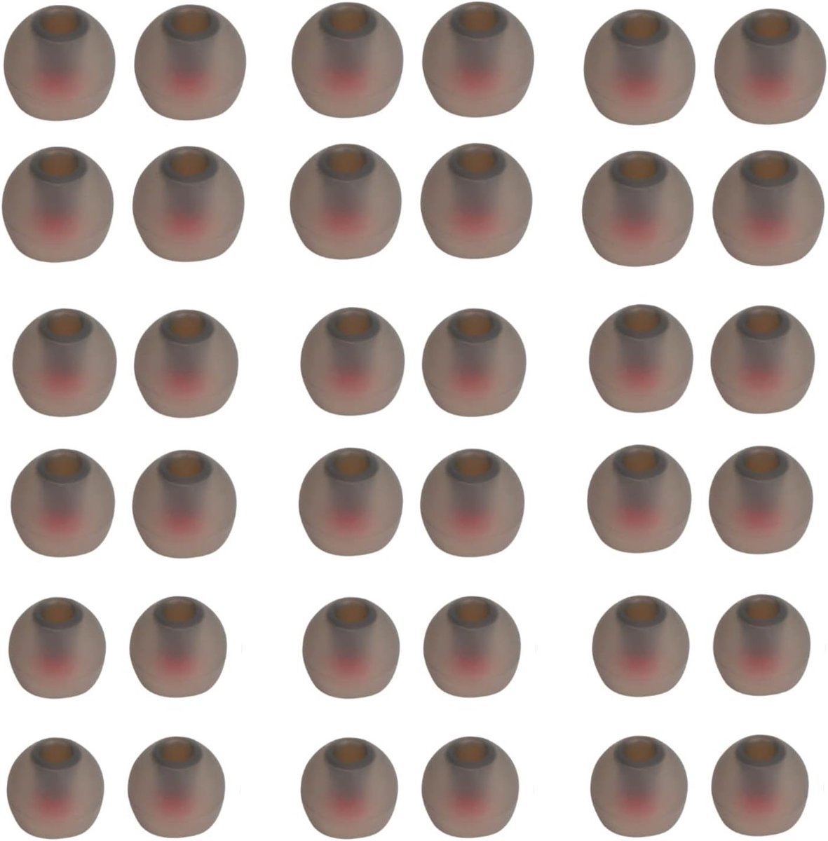 36-delige Intra-Oor Oordopjes Accessoires voor Comfortabele Pasvorm - Geschikt voor In-Ear Hoofdtelefoons met Binnen Diameter 4.5mm-6mm (Zwart Rood)