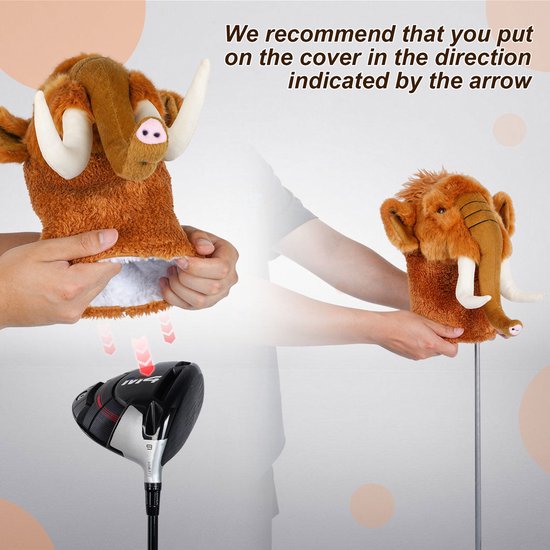 TIN-IN Golf Headcover Mammoet - Driver Headcover - Beschermhoes Golfclub - Uniek Design - Golf Accessoires van TIN-IN — afbeelding 2