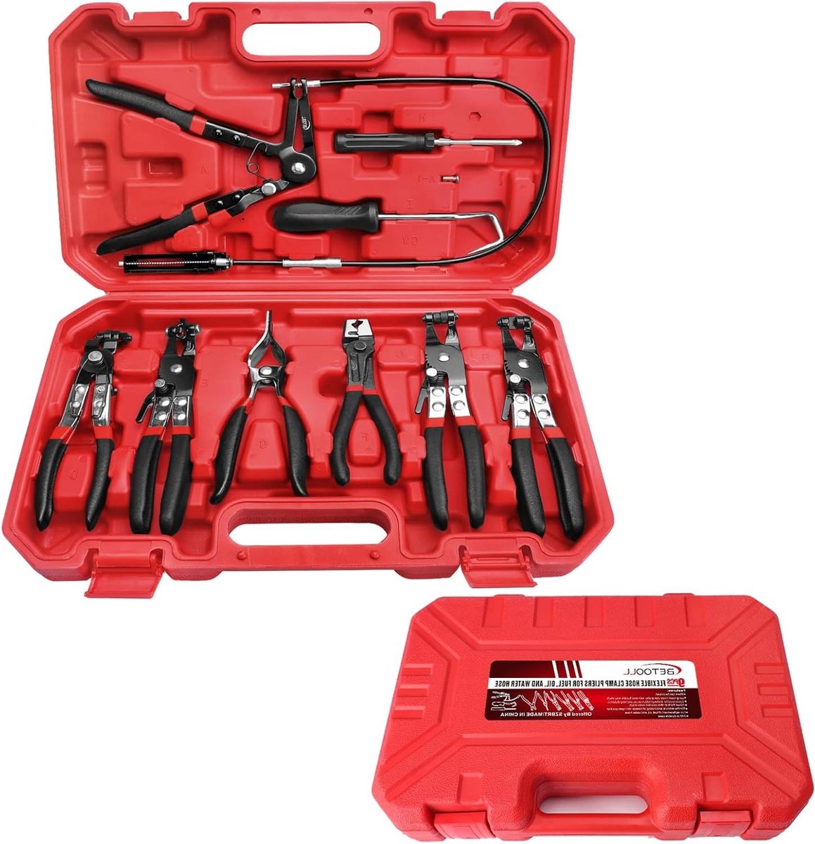 Slang Klem Tangen Set - Slang Klem Gereedschap - Slangen Repareren - 9 Delige Set - Niet gespecificeerd - Zwart